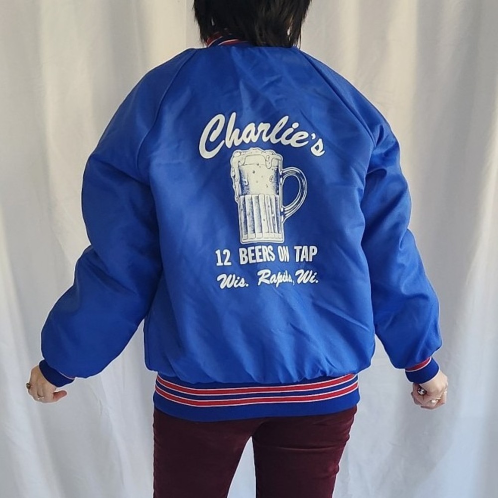 80s Blue and Red Wisconsin Bar‎ Jacket